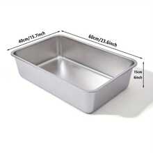 Stainless Steel Cat Litter Box, 6" Deep Stainless Steel Extra Large Cat Litter Box, XL Metal Litter Box For Big Cats, Easy To Clean, Large Cat Litter Box, 6" High Side Cat Litter Box