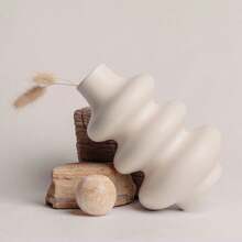 Juego de jarrones de cerámica, 1 jarrón blanco, utilizado para la decoración del hogar moderno, jarrón, utilizado para la decoración de la sala de belleza, decoración de mesa de boda estilo bohemio, banquete, centro de mesa de oficina (Blanco)