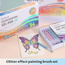 Bộ 36-72 bút gel nhũ, đầu bút 1.0mm, viết trơn tru, bút dạ quang nhũ, bút vẽ nhiều lớp dung lượng lớn, dụng cụ mỹ thuật, thích hợp cho học sinh, quà tặng tựu trường. - Nhiều màu - Xem 2