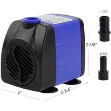 AQUANEAT Small Fountain Pump, 80 GPH Submersible Pump With 3.3 Ft Tubing, Aquarium Fish, Pet Fountain, Hydroponics, Pond Waterfall - 265 GPH - View 1