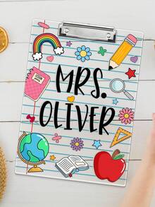 1pc Customized Acrylic Clipboard With The Teacher'S Name Printed On It,Personalized Teacher Clipboard, Teacher Appreciation Gifts, Teacher Gift, Custom Teacher Clipboard With Name, Teacher Acrylic Clipboard Gift - Notebook Clip - View 3