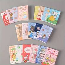 50 件可爱卡通口袋笔记本 - 迷你便携式日记本，带有有趣的动物和人物图案，混合颜色，非常适合学校用品、奖品或礼品包装，学校笔记本 - 圣诞节、新年、生日和情人节返校、返校季的完美礼物 - 彩色 - 查看 1