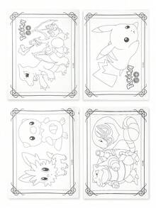pokemon 8 Pages/Book Pocket Monster Cartoon Coloring Book: Double-Sided Printing, Random 16 Pictures, DIY Painting Toy With Stickers, Suitable For Boys And Girls As Thanksgiving, Christmas, New Year Gifts