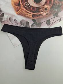 10 pièces Culotte-string sport minimalist confortable et respirante pour femme - Noir - Voir 7