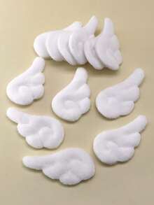 12个白色毛绒天使翅膀DIY发饰，适用于装饰衣服、包包、鞋子、拖鞋、手套、手机壳等，包括发夹、爪夹、发卡、发夹、发卡、学生用品、粉色发夹、冬季可爱配饰、少女风配饰、情人节配饰、头部配饰、发卡 - 白色 - 查看 2