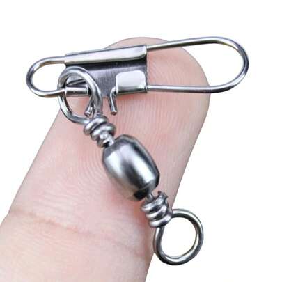 Conector Girátorio para Anzol Ligação de Aço Inox Giratório Rotação Flexível de 360 graus Linha de Pesca