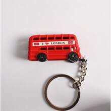 1Pc Vintage London-Style Metal Telephone Booth Mailbox Double Decker Bus Keychain, Best Gift For Friends Perfect Birthday Gift, Holiday Gift, Toy Gift - Multicolor - View 6