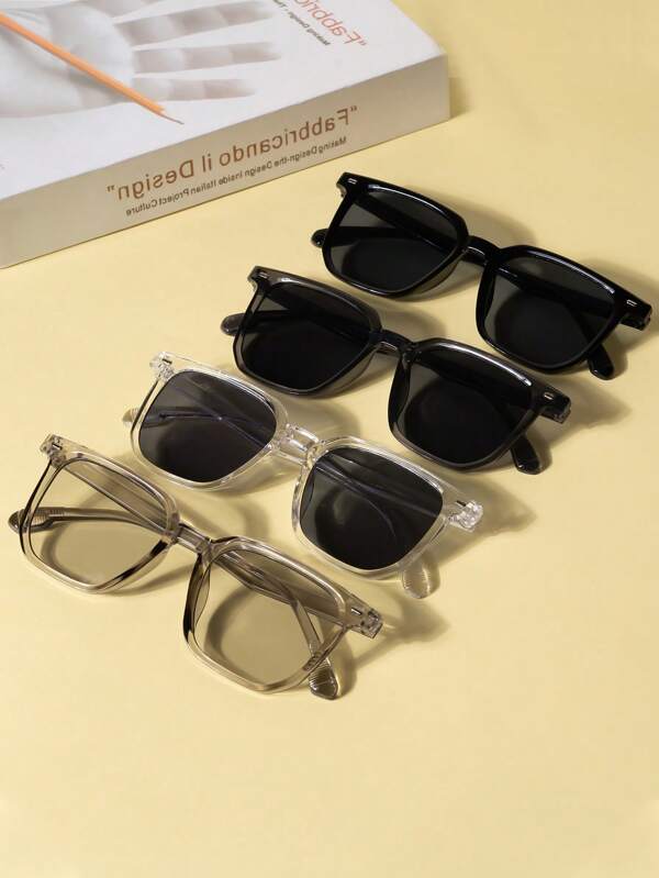 Novos óculos de sol vintage com armação quadrada e lentes azuis, óculos da moda para fotografia de rua