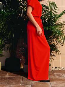 Women Jumpsuits - Coral Pink - View 3