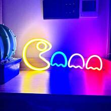 1pc Game Controller Neon Light Sign, Battery Or USB Powered, Alien, Star, Thunder, Lightning Flame Neon LED Decorative Light For Gamer Room Decor, Live Streaming, Party, Home, Wall Decor, Christmas