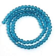 1pc Transparent Peacock Blue Faceted Crystal Abacus Beads, 3/4/6/8/10mm Bead Assortment, Fashion & Versatile For DIY Jewelry Making Accessories, Suitable For Bracelet, Necklace, Pendant, Decoration
