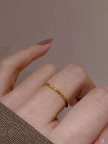1 pieza/2 piezas/3 piezas Anillos sencillos de titanio y acero con rhinestones, anillos apilables vintage únicos adecuados para uso diario de la mujer, gran regalo para amante/amigo en días festivos