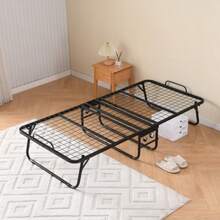 Folding Bed 90x190cm With 4 Castors, Foldable Guest Bed For Adults With 10cm Memory Foam Mattress, Dust Cover, Castors, Black - 黑色 - 查看 5