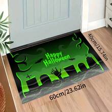 1/2 Piezas Felpudo de Halloween, con respaldo de goma, decoración de entrada de Halloween, decoración para interiores y exteriores, alfombra de cocina, alfombra de drenaje de poliéster, para cocina, sala de estar, entrada, balcón, decoración del hogar, resistente a las manchas, cafetería, bar, fiesta, regalo festivo, dormitorio, decoración del baño