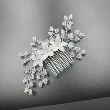 New Handmade Bridal Pearl Flower Hairpin & Hair Comb Set, Wedding Dress Accessories