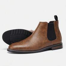 Men's Chelsea Boots, Commuter & Business, Rubber Wood Heel And Sole, Casual & Retro Style Ankle Boots - Mocha Brown - View 10