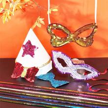 5 jardów wstążki z cekinami o grubości 6 mm, okrągłe, płaskie cekiny, laserowo brokatowe cekiny do rękodzieła, szycia, akcesoriów, lamówka z cekinami