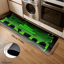 1/2 Piezas Felpudo de Halloween, con respaldo de goma, decoración de entrada de Halloween, decoración para interiores y exteriores, alfombra de cocina, alfombra de drenaje de poliéster, para cocina, sala de estar, entrada, balcón, decoración del hogar, resistente a las manchas, cafetería, bar, fiesta, regalo festivo, dormitorio, decoración del baño