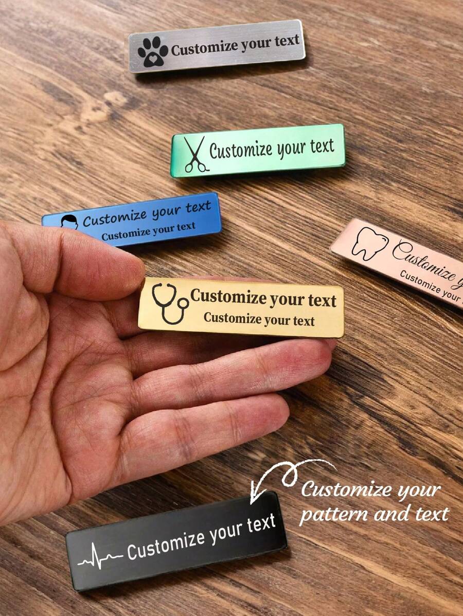Customized Logo Badges, With Logo Design, Pin Or Magnet Closure, Multiple Color Options, Suitable For Office, School And Business Identification, School Supplies, Back To School, School Gift, For Office, For School, For Classroom, For Teacher Gifts, For University, For Colleague, For Dorm Rooms, For Teacher, Middle School Students, High School Senior High School Students