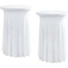 Set de 2 manteles redondos de 32x43"/24x43" de estilo elástico y ajustado en spandex para bares, pubs, bodas, fiestas, banquetes y cumpleaños