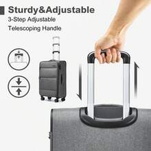 Lightweight Soft Case Luggage 20"/24"/28" & 3-Piece Set – Expandable Suitcase With Spinner Wheels, TSA Lock, Cabin Size Carry-On & Check-In Travel Bag For Business Trips, Holidays & Weekend Getaways – Unisex