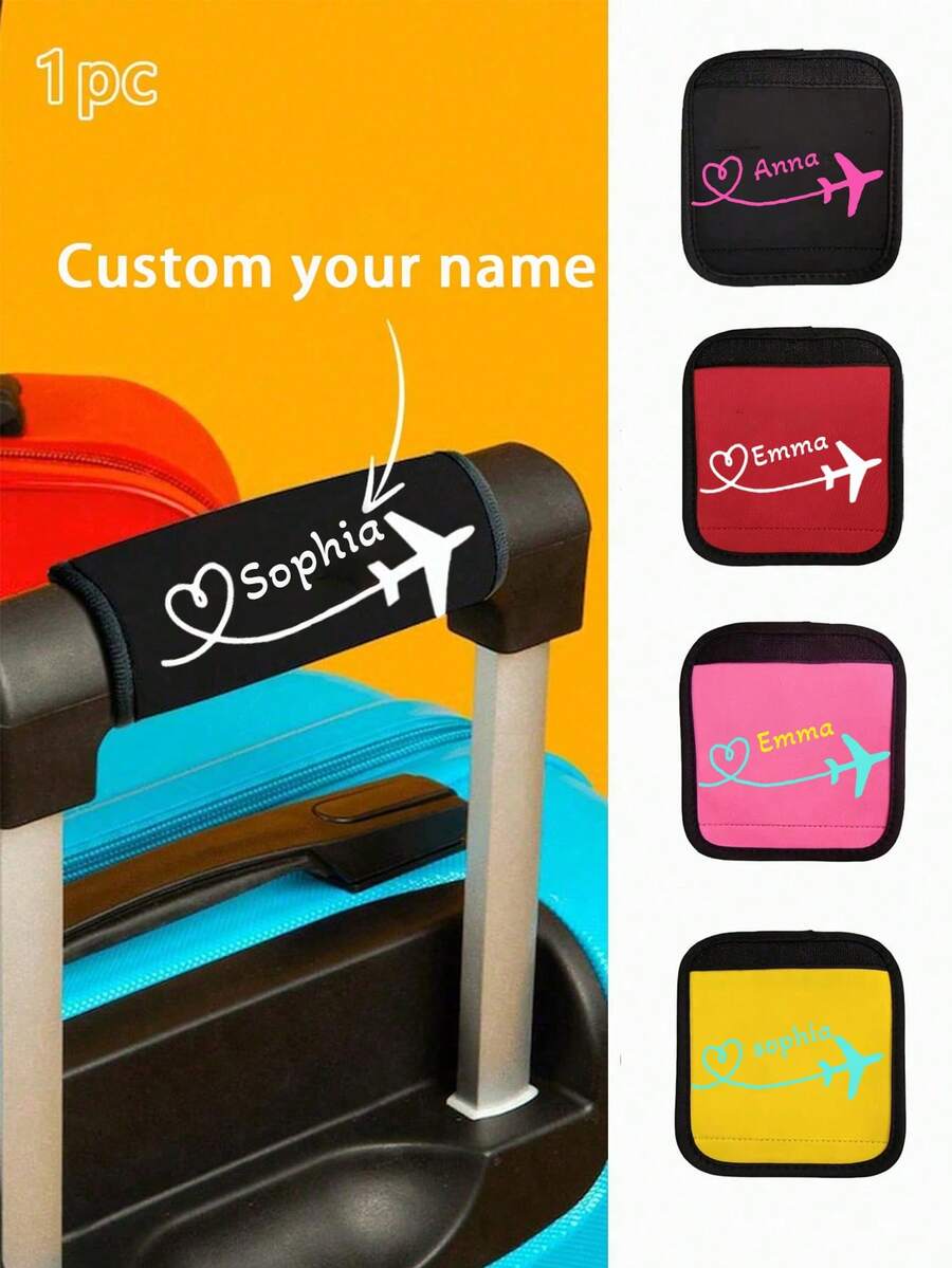 Funda de asa de equipaje personalizable con nombre, funda de asa de equipaje con texto personalizado, etiqueta de identificación de cochecito de bebé personalizada, funda de asa de equipaje personalizable