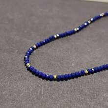 Lapis Lazuli Natural Stone Necklace - Minimalist, Handmade Dainty Jewelry, Perfect Gift For Her, Necklace, Retro Style, Simple Style