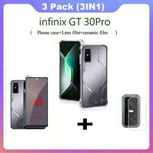 3in1 For Infinix GT 30Pro 5G Four Corner Anti Fall Phone Case Shockproof For Infinix GT 20Pro 5G Phone Case + Privacy Ceramic Protective Film+Lens Film - Transparent - View 5