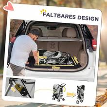 PawHut Hundewagen Hundebuggy Buggy Hunde Katzen mehrfarbig (Grau) - Standard - Übersicht 7