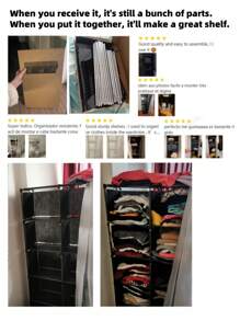 1pc Portable Closet Organizer, Multifunctional Cube Bookcase, Storage Shelves With Curtain, 31.5"W X 15.7"D, Freestanding Assembly, For Bedroom, Living Room, Kitchen, Office, Holidays, Christmas Gift