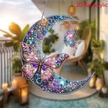 2D Acrylic 5D Diamond Painting Kit, DIY Diamond Mosaic Pendant, Asymmetrical Crystal, Suitable For Beginner Acrylic Mosaic Craft, Home Wall & Tabletop Decor Creative Gift, Unique Gift For Friends On Holidays - Multicolor - View 8