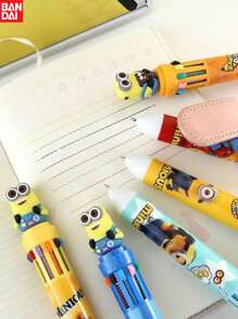 1pc/6pcs Bandai, And Stationery, And Doll Ballpoint Pen, Available In 10 Colors, Multifunctional Ballpoint Pen, Neutral Pen, Extendable 10 Color Pencil, Round Pen Body, Multi-Color Ink, Suitable For Office And School Writing Stationery, Back To School Season Gifts, Perfect Party Gifts&Birthday Surprise Gifts, Ideal For Christmas, Halloween, Thanksgiving Gifts.