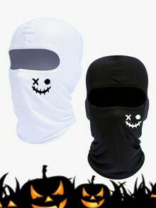 2 件男女通用印花巴拉克拉法帽滑雪面罩，适合春夏季节旅行、骑自行车、徒步旅行、钓鱼等户外活动