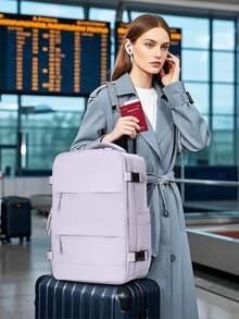 Extra Large Travel Backpack, 40*25*20cm, Carry-On Cabin Bag . Built-In Separate Shoe Compartment, Large Capacity Backpack. - Purple - View 9