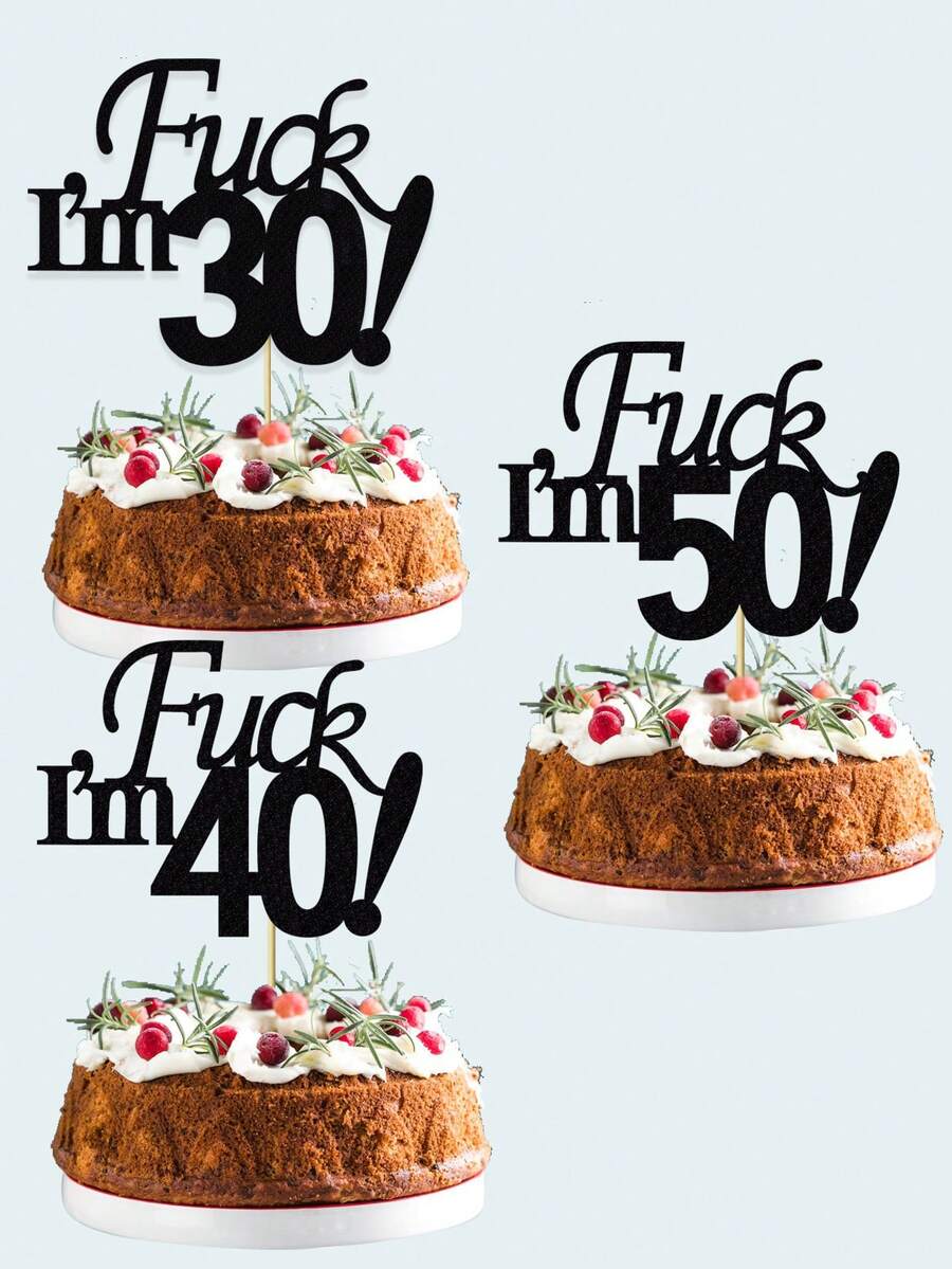 Decoraciones creativas para tarta de cumpleaños 30, suministros de decoración para el lugar de la fiesta para crear un ambiente festivo - Negro - Ver 1