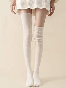 1/2/3 双装透气吸湿舒适甜美过膝袜，学院风，Y2K，保暖