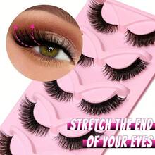 2 Packs Of 10 Pairs Of Long Cat Eye False Eyelashes - Holiday Gift, Slim, Elongated, Thick, And Exaggerated Effects - Reusable Strip-Shaped False Eyelashes, Creating A Charming Makeup Look, Perfect For Mother's Day - 彩色 - 查看 6