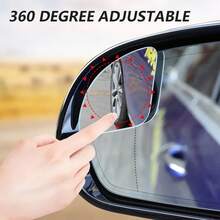 2 Pieces Set Of Universal Triangular Car Side Mirrors, Adjustable Wide-Angle Blind Spot Mirrors, Flat Mirrors For Cars And Motorcycles, Front Position, 360 ° Field Of View, Wide-Angle Rearview Mirrors Suitable For SUVs, Trucks, And RVs - Automotive Accessories - White - View 5