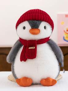 新款可爱毛绒企鹅玩偶，官方原创设计，可爱的动物毛绒玩偶采用优质柔软舒适的材料制成，可爱的企鹅设计，适用于房间装饰、家居装饰、办公室装饰或派对惊喜礼物、生日礼物和各种节日礼物 - 彩色 - 查看 7