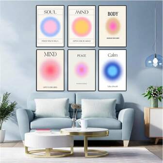 1pc Colorful Abstract Halo Posters Angel Number Positive Energy Inspirational Language Inspirational Wall Art Bedroom Girls Room Pink Decoration Living Room Bedroom Apartment Hotel DormitoryWall Decor Dorm Decor Room Decor(Unframed)