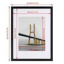 Scholartree 12 X 16 5-In-1 Wood Picture Frames Set-12x16 Matted To 8.5x11 Wall Frames, Gray - màu đen - Xem 3