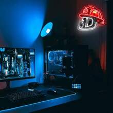 Enseigne au néon à LED casque de pompier, alimentée par USB, variable, prise 5V. Décoration pour la famille, salon, chambre à coucher, boutique, caserne de pompiers, pour les pompiers