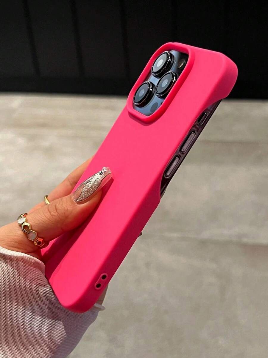 Ốp lưng điện thoại tản nhiệt không viền màu đỏ hồng cao cấp tối giản tương thích với iPhone 17 Pro Max/17 Pro/17 Air/17/16 Pro Max/16 Pro/16/16 Plus/15/15 Pro Max/15 Pro/15 Plus/11/12/13/14 Pro Max/XS/XR/11 Pro/11 Pro Max/12 Pro/12 Pro Max/13 Pro/13 Pro Max/7 Plus/14 Pro/14 Pro Max/14 Plus/7 Plus/8 Plus/8/SE2, Thiết kế sáng tạo dành cho cả nam và nữ