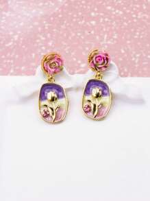 1 Pair Vintage Luxury High Fashion Drop Earrings
