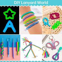 Lanyard String, 20 Rolls Gimp String, Plastic String Lacing Cord, Boondoggle String Kit 1200 Feet And 52Pcs Keychain Lanyards Accessories For Keychain Crafts, Bracelet With Instruction Box - Multicolor - View 7