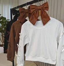Children's Blouse With Bows On The Sleeves For Girls - 黑色 - 查看 4