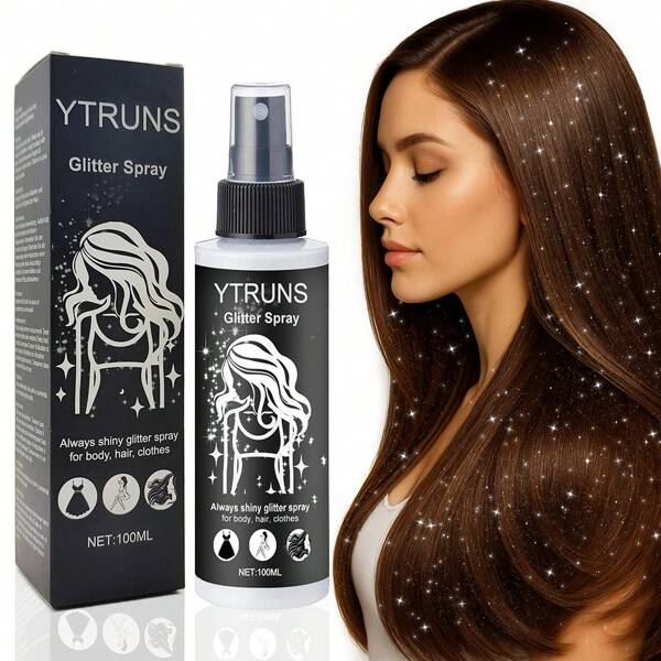 Ytruns 2-Pack Quick Dry Glitter Spray Kit For Hair And Body - High Gloss Shimmer Spray For Lips, Eyes, Face And More - Great For Music Festivals