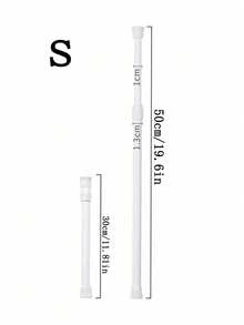 1pc Punch-Free Multi-Functional Telescopic Rod, Simple Installation, Perfect For Bathroom Shower Curtain Rod, Balcony Drying Rod, Wardrobe Hanging Clothes Rod, Door Window Hanging Curtain Rod, Curtain Rod Holder, Bathroom Accessories