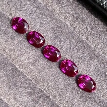100% Purplish Red Sapphire Loose Oval Cut Gemstone For Charms Advanced Jewelry Making Materials DIY