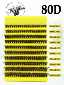 200pcs D Curl DIY Eyelash Cluster,80D Cluster Eyelashes, 0.07mm D Curl 8-16mm Mixed Natural Eyelash Extensions, Super Thick And Lengthening Cluster Eyelashes, Curly Single Eyelashes, Thin And Lengthening Eyelashes,Lengthening And Cartoon-Like Appearance Eyelashes, Suitable For Beginners At Home200pcs Extra Thick False Eyelashes, 200pcs Large Capacitylash Clusters,Eyelash Clusters,Individual Eyelashes,Lashes,Fake Lashes - DD - View 4